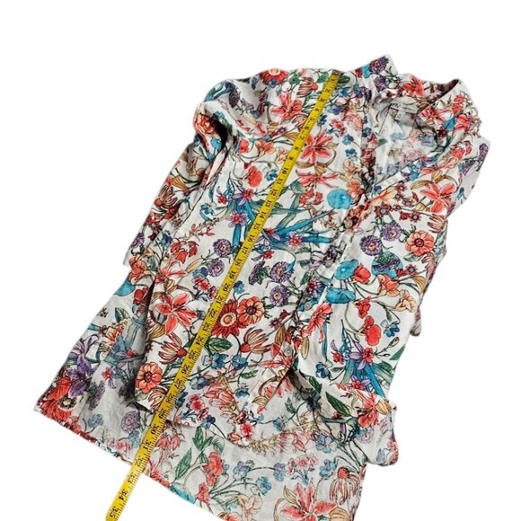 Neiman Marcus Womens 100% Linen Button Front Shirt, Floral, Tropical, Size XL - Picture 10 of 10